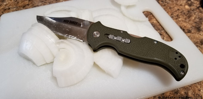 Cold Steel Bush Ranger Lite cutting an Onion