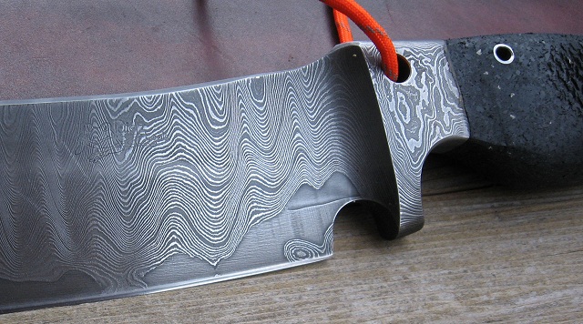 Jose Diaz Damascus Competition Cutting Knife: Detail