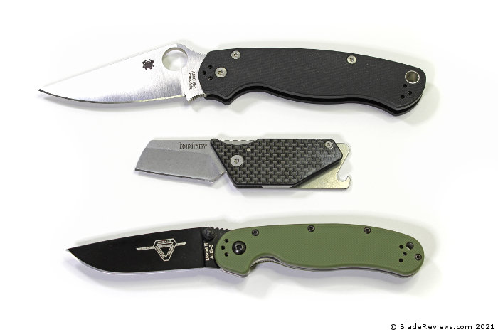 Kershaw Pub Size Comparison with Paramilitary 2 and Rat II