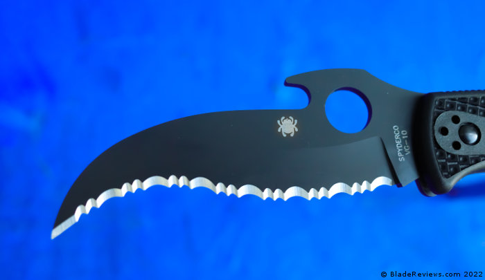 The blade of the Spyderco Matriarch