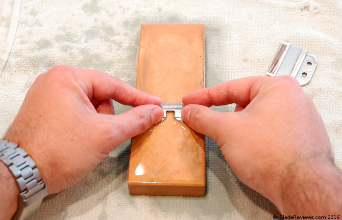 Sharpening Clipper Blades with a Fine Waterstone