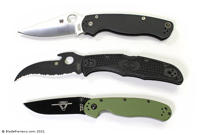 Spyderco Matriarch Size Comparison with Paramilitary 2 and Rat 2