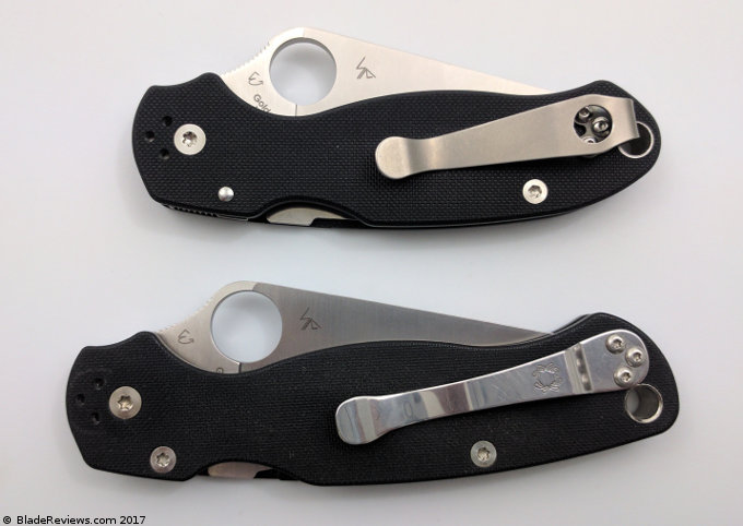 Spyderco Paramilitary 3 size comparison with Sage 5 and Para 2