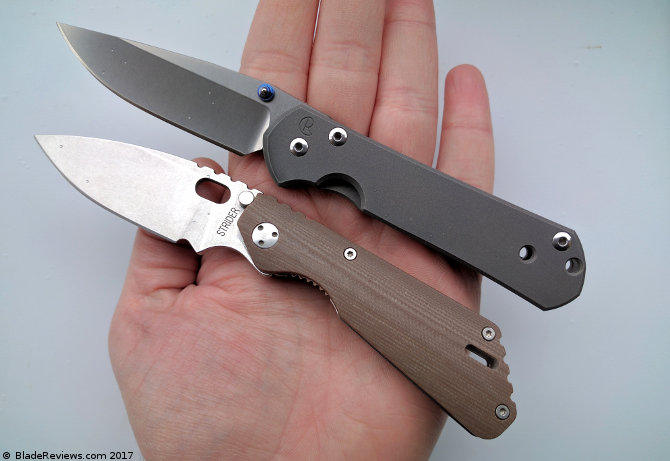 Strider PT vs. Chris Reeve Knives Small Sebenza 21 in hand